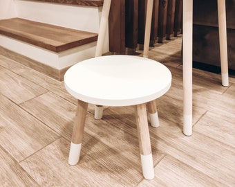 Tabouret pour enfant fait main, chaise ronde pour enfant, petite chaise, chaise pour tout-petit, escabeau