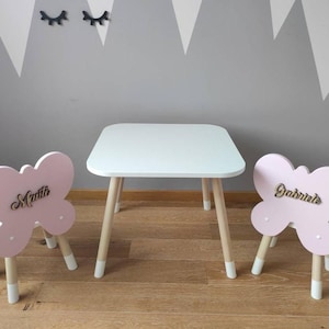 Pink Exclusive Butterfly chair and table set/Toddler table set/Montessori table/Perfect useful gift for kids birthday or Christmas present