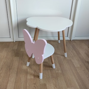 Unique Butterfly chair and table set/Toddler table set/Montessori table/Perfect gift for kids birthday or like Christmas present/Useful gift