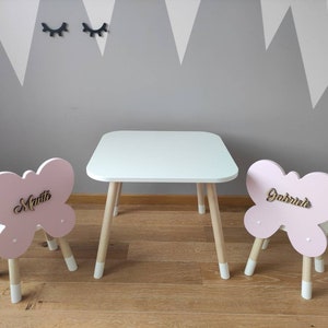 Ensemble table et chaise Butterfly exclusif/Ensemble de table pour tout-petit/Table Montessori/Cadeau idéal pour un anniversaire d'enfant ou un cadeau de Noël image 1