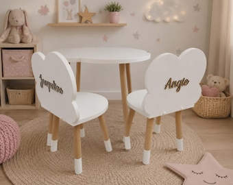 Personalized Handmade Wooden Montessori Toddler Table and Chair Set Kids Playing Furniture Birthday Gift Nursery decor Baby room furniture