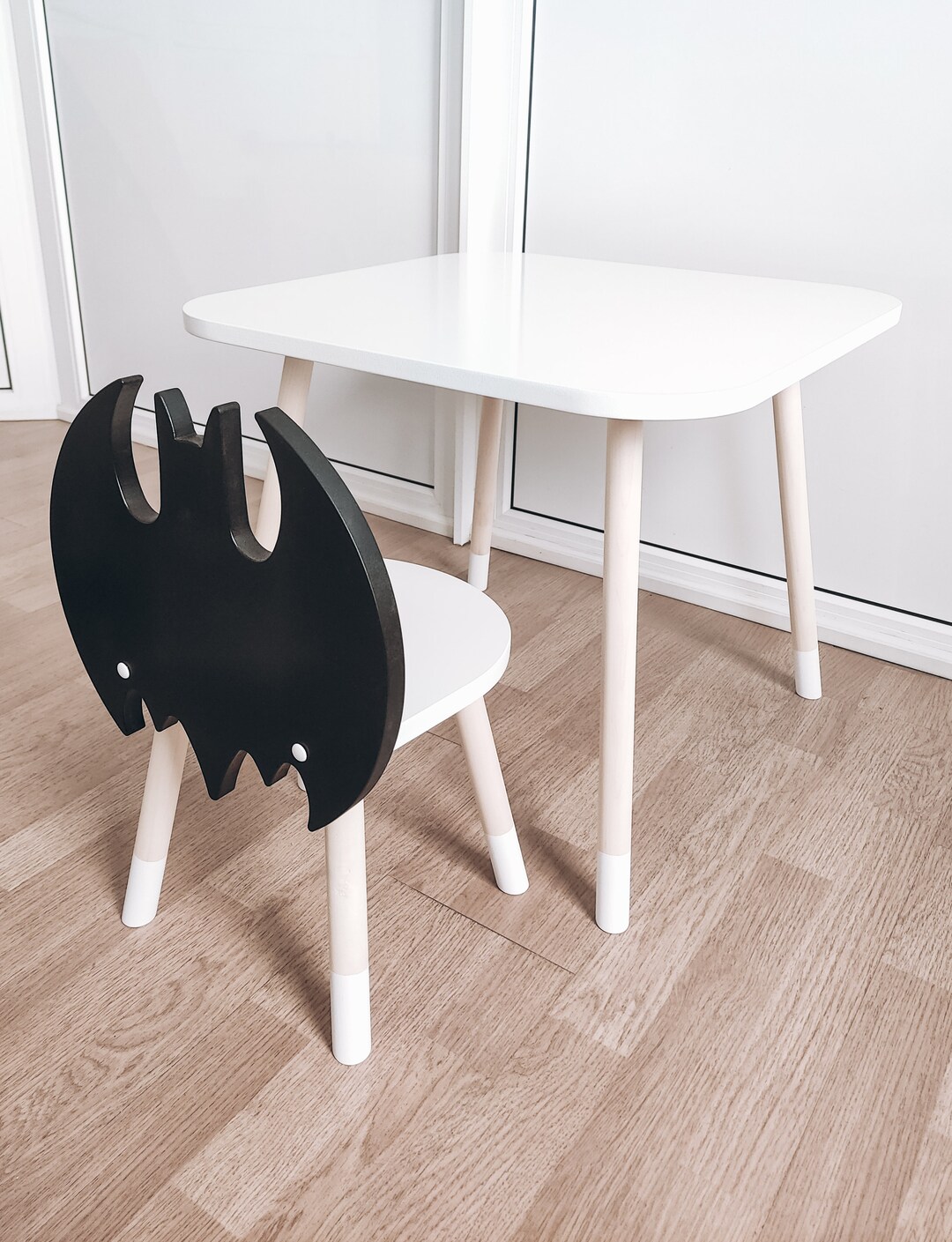 Handmade Wooden Kids Table and Chair Set: Superhero Decor - Etsy