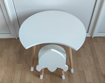 Handmade Kids Table and Rocket Chair Set: Montessori Furniture
