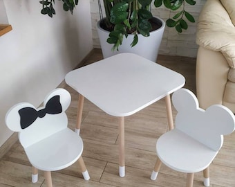 Ensemble de meubles en bois pour enfant, table et chaise pour tout-petit, table et chaise pour enfant, petite table pour enfant, cadeau d'anniversaire pour tout-petit, cadeau de Noël