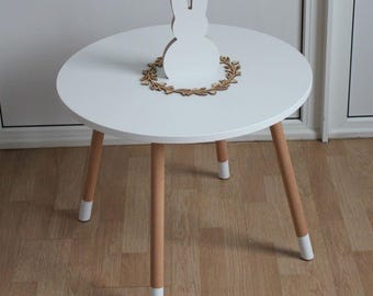 Handgemachter Montessori Kleinkind-Tisch: Skandinavischer Kindertisch aus Holz