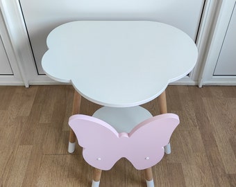 Ensemble table et chaise Butterfly unique/Ensemble de table pour tout-petit/Table Montessori/Cadeau parfait pour un anniversaire d'enfant ou comme cadeau de Noël/Cadeau utile