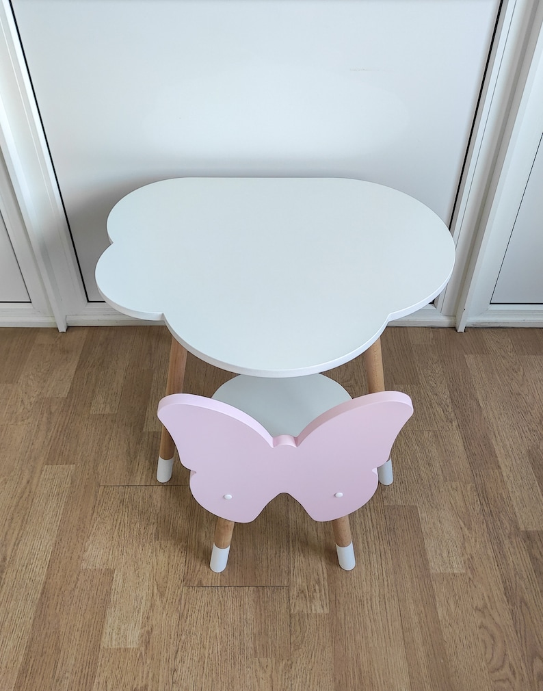 Ensemble table et chaise Butterfly unique/Ensemble de table pour tout-petit/Table Montessori/Cadeau parfait pour un anniversaire d'enfant ou comme cadeau de Noël/Cadeau utile image 1