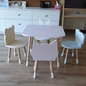 High quality Kids table and chair set/Kids Playing furniture/Toddler table and chair/Kids playing set/Montessori table and chair/Kids chair zdjęcie 4