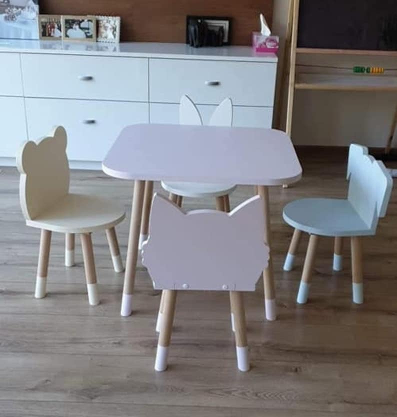 High quality Kids table and chair set/Kids Playing furniture/Toddler table and chair/Kids playing set/Montessori table and chair/Kids chair image 4