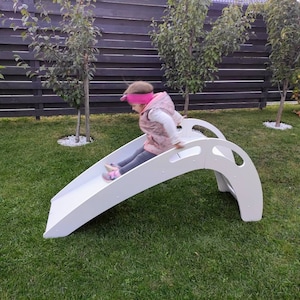 Handmade Wooden Kids Slide: Montessori Indoor Playground