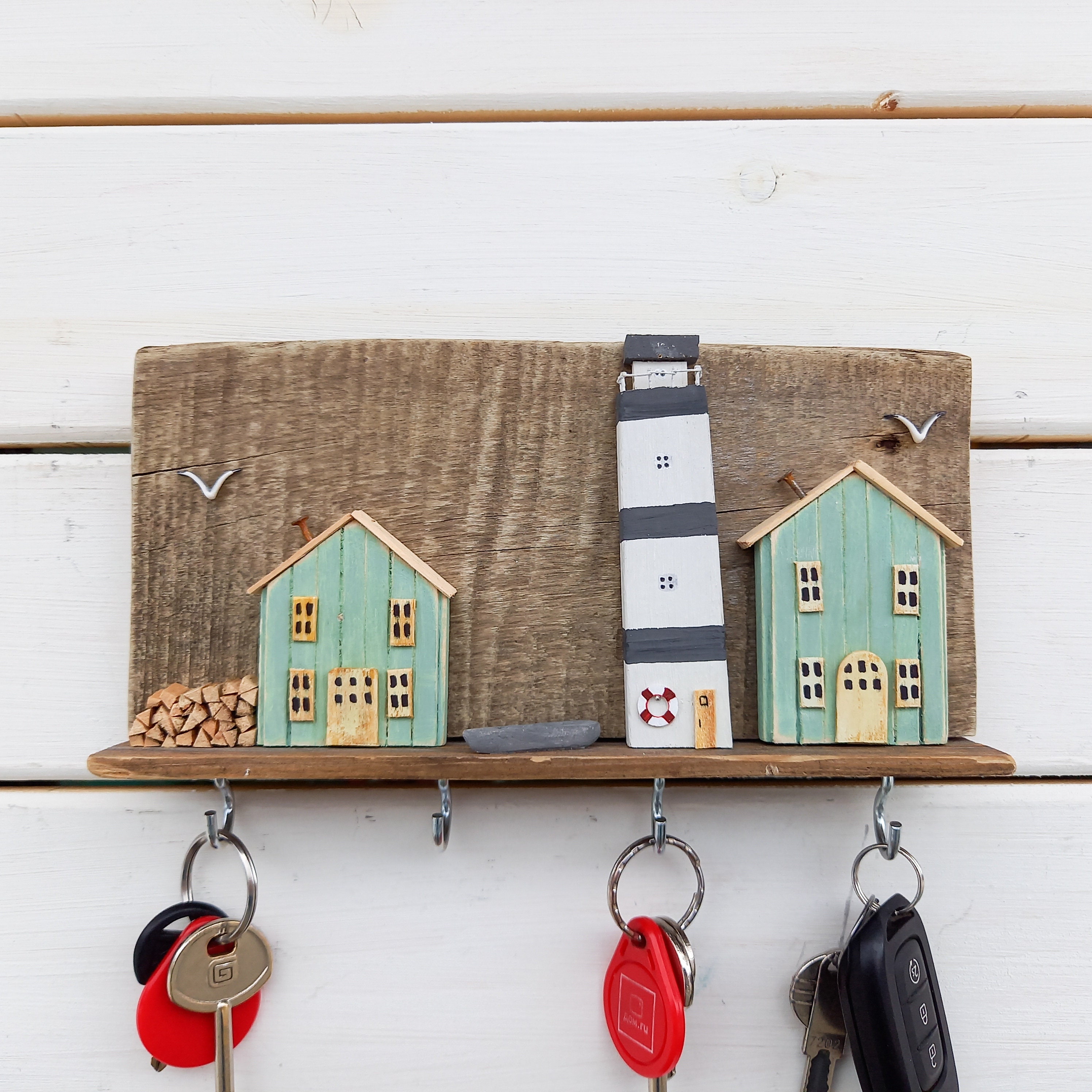 Driftwood key hooks for wall Coastal Decor Rustic Key Etsy
