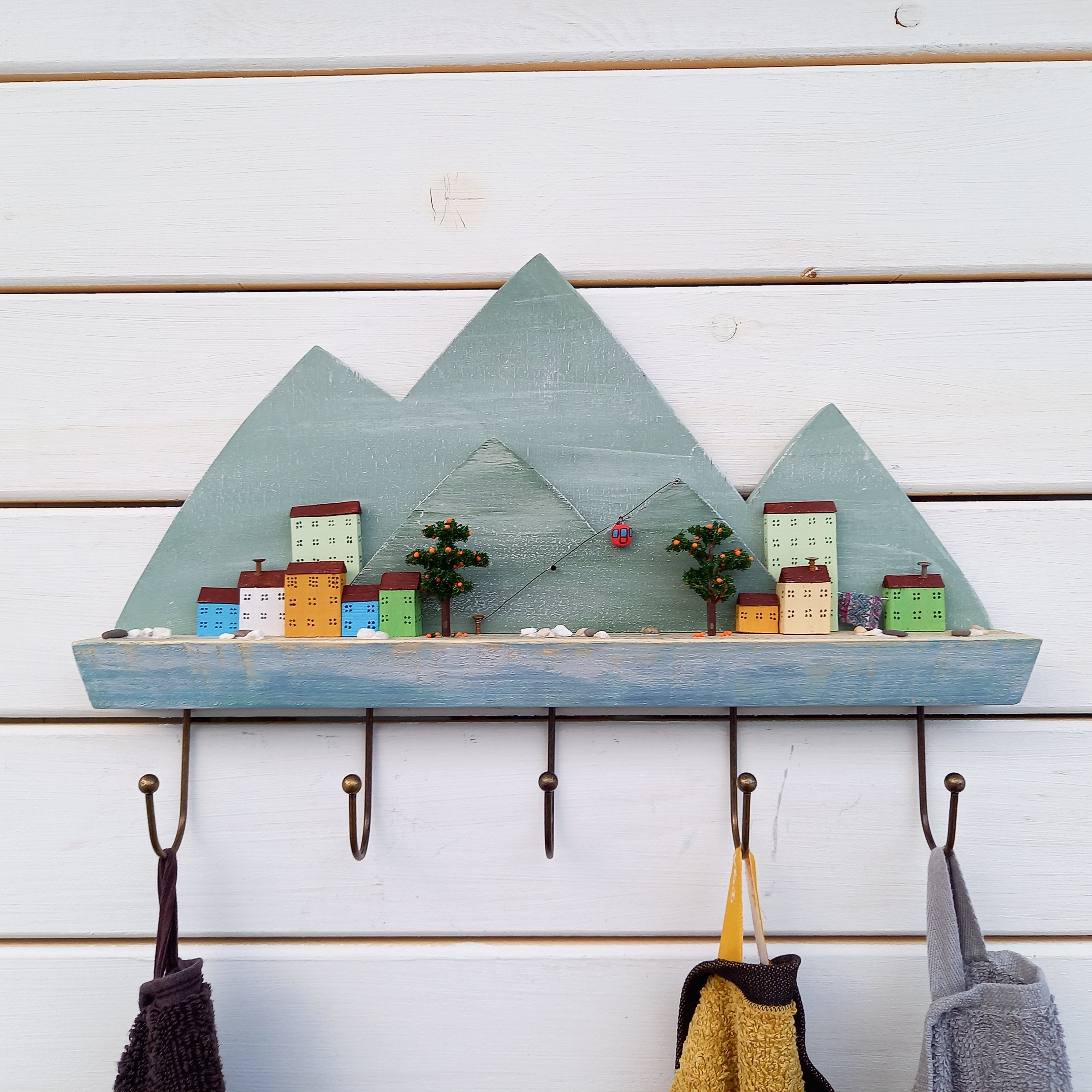 Percha de pared del baño ganchos de la toalla de la cocina | Etsy