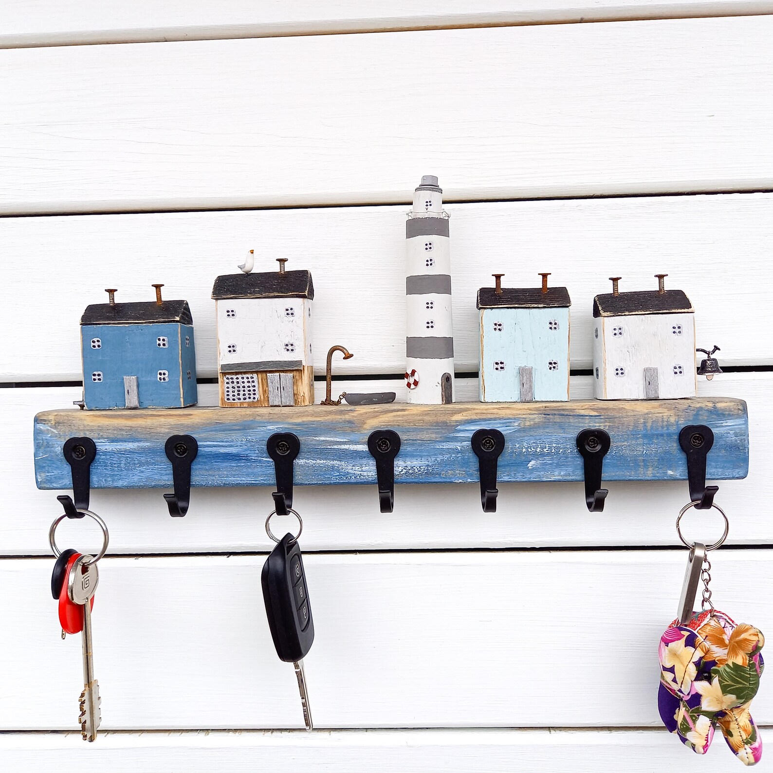 14 Driftwood wall art key rack Rustic key holder Etsy