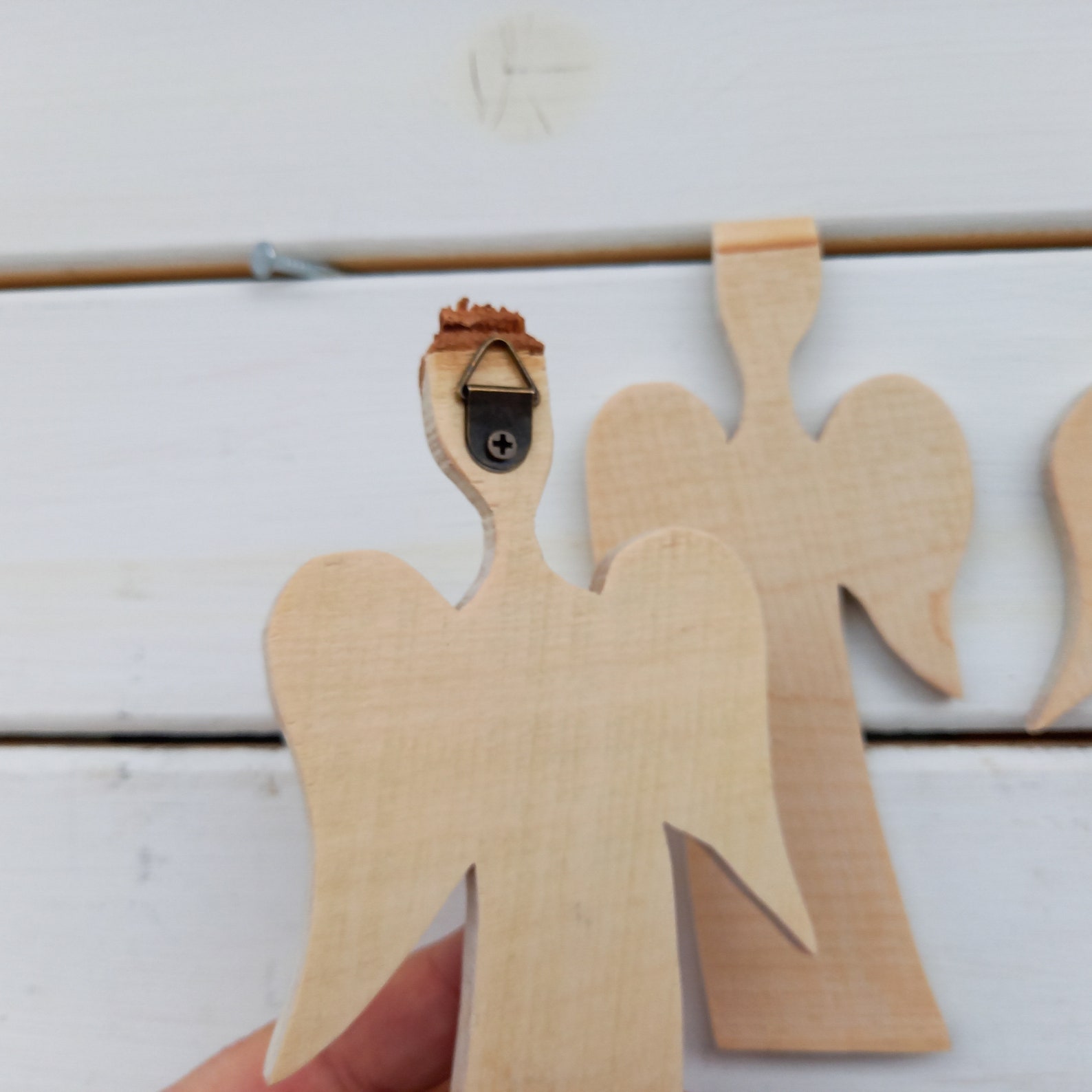 3 pcs Wooden Angel Art Wall Decor Wood Christmas Primitive Etsy