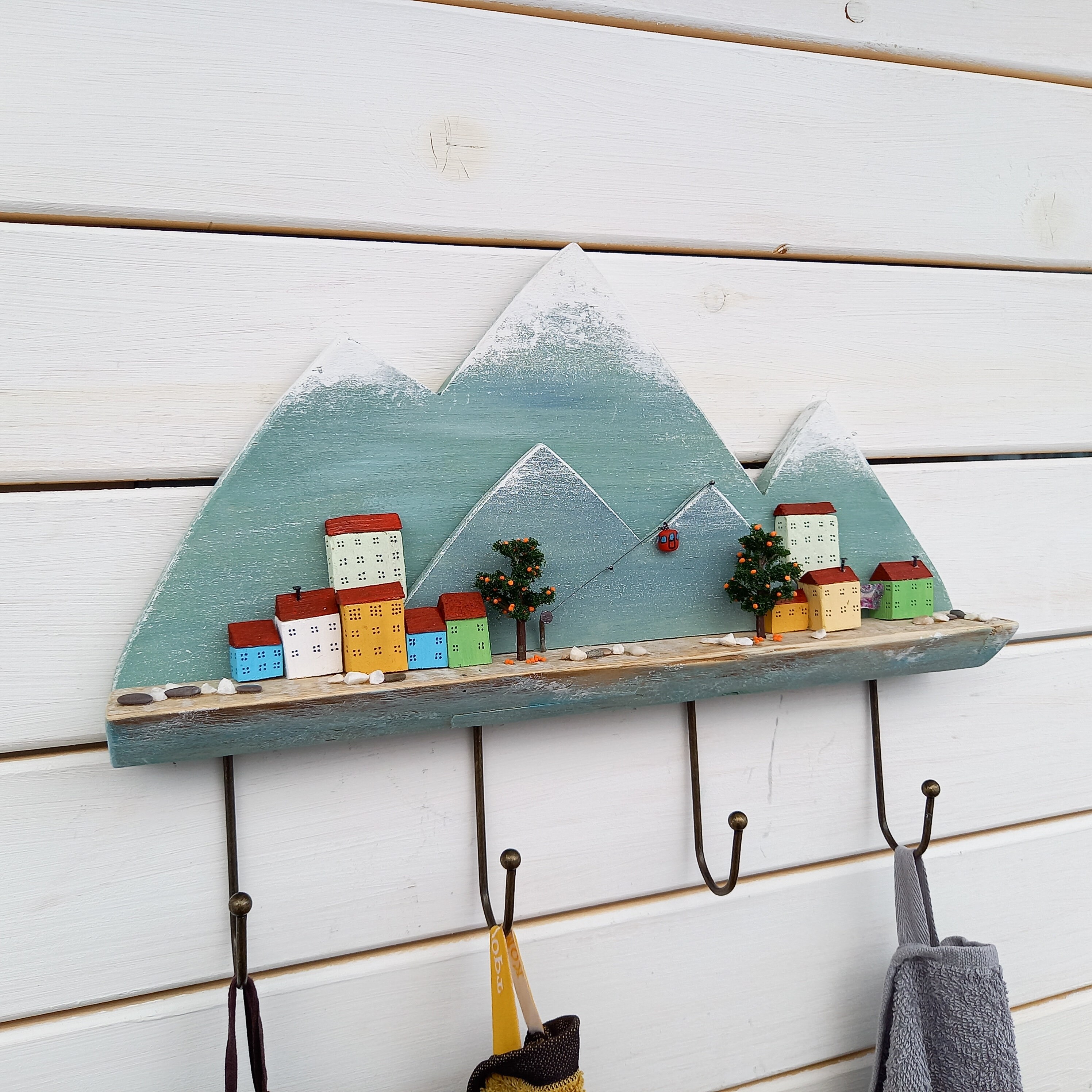 Percha de pared del baño ganchos de la toalla de la cocina | Etsy