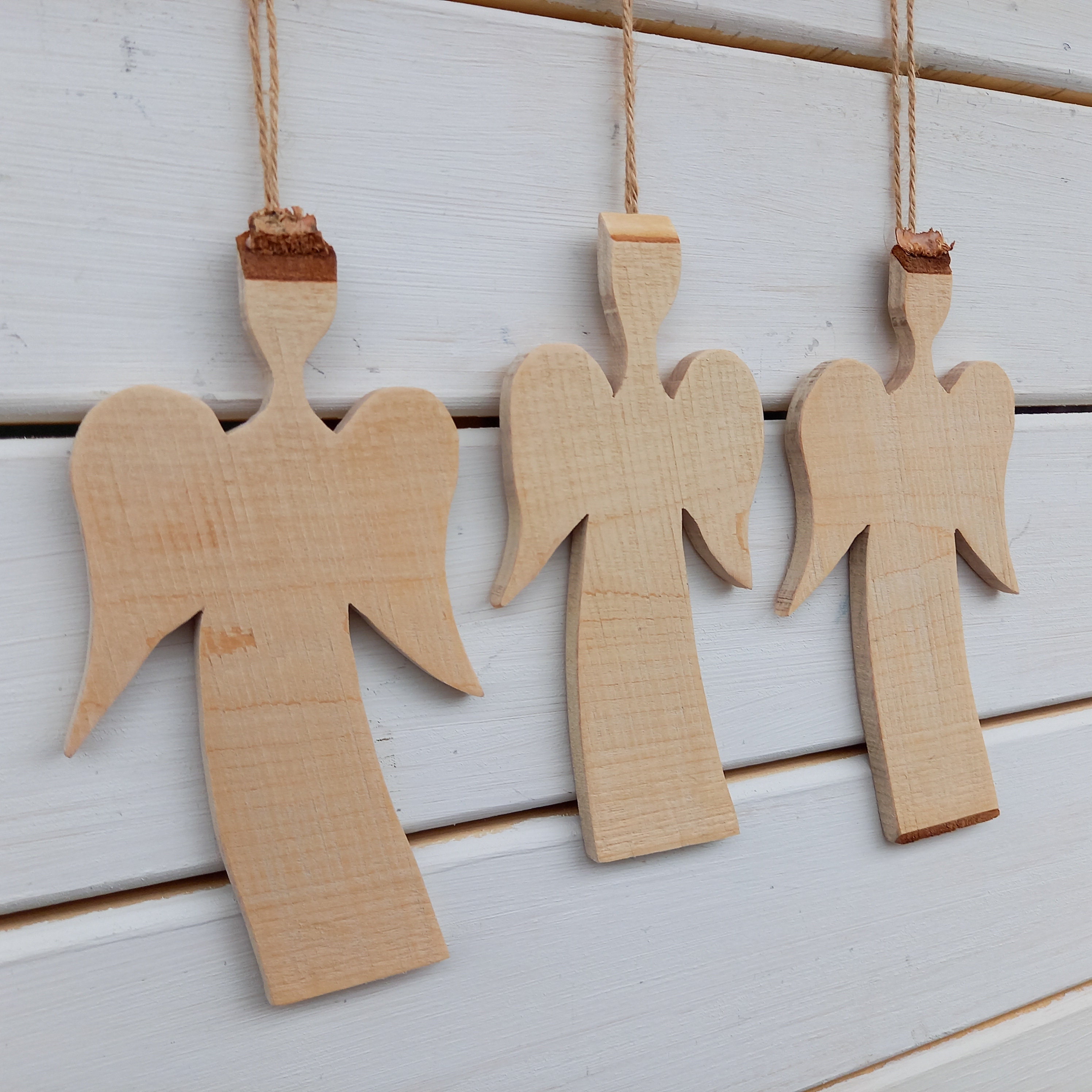 3 pcs Wooden Angel Art Wall Decor Wood Christmas Primitive Etsy