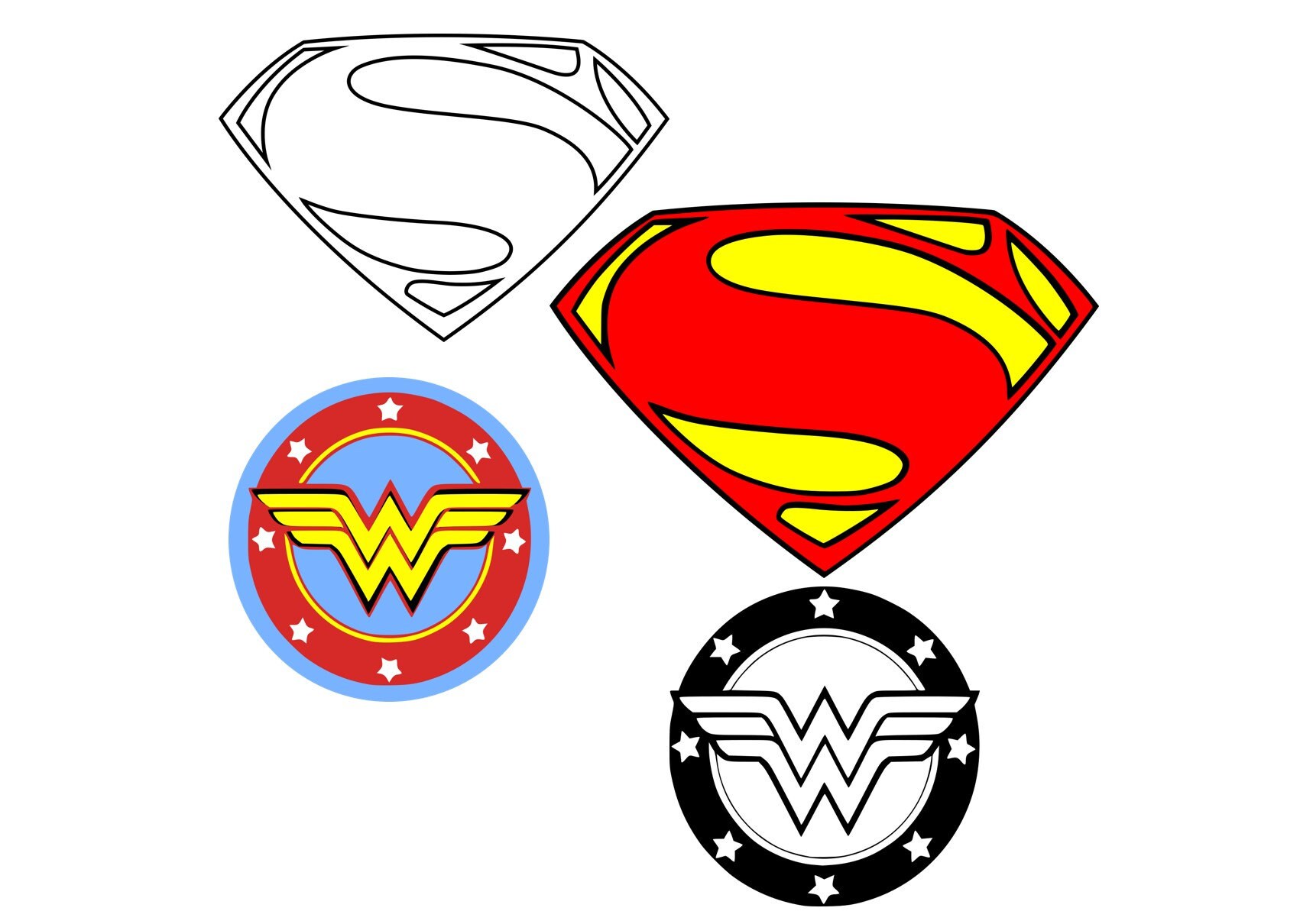 Superhero Logos SVG Cut Vector | Etsy