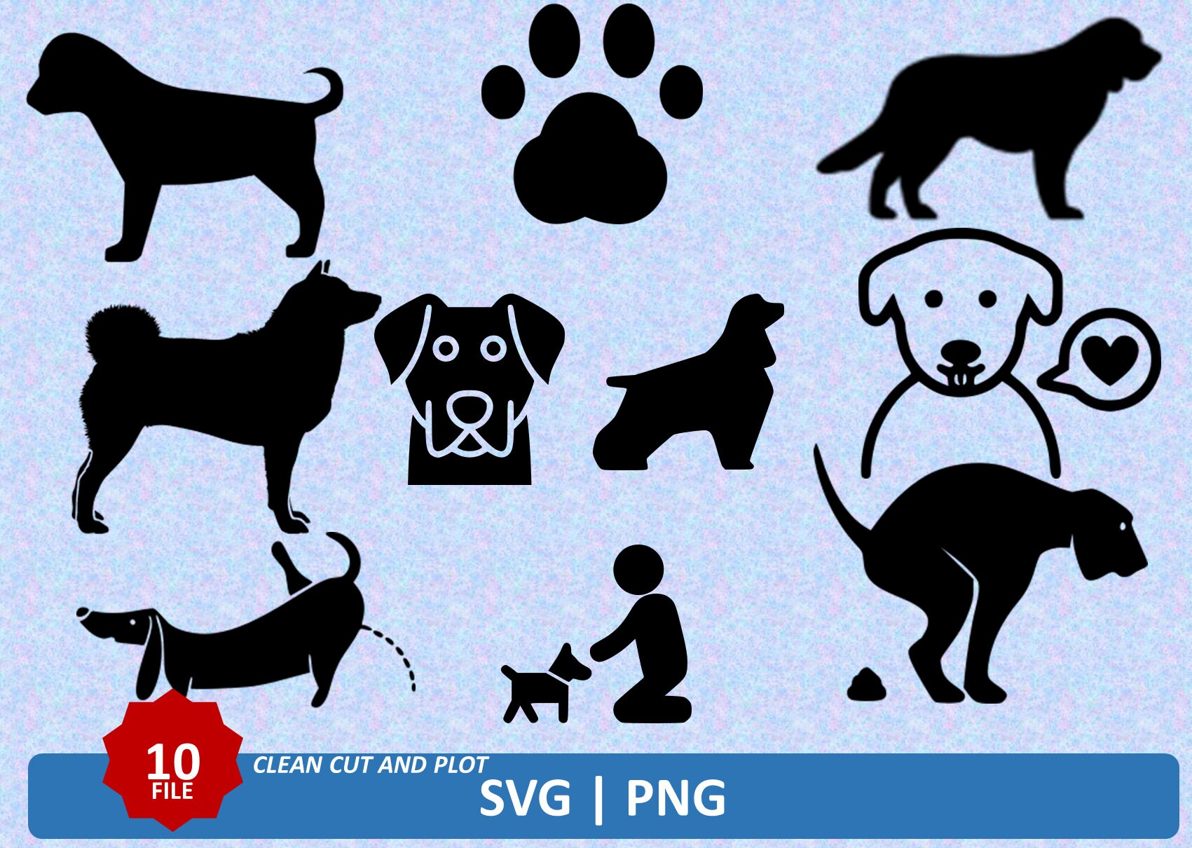 Dogs Clipart SVG and PNG | Etsy