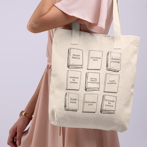 Book Tropes Reading Tote Bag Bookish Tote Bag Trendy Tote Bag Tote Bag Aesthetic Library Bag Booktok Literary Tote Book Tote Bag