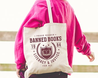 Banned Books Tote Reading Tote Bag Book Tote Bag Read Banned Books Bookish Tote Bag Book Club Tote Bag Book Merch Library Bag Literary Tote