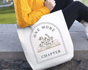 One More Chapter Bookish Tote Bag Reading Tote Bag Tote Bag Aesthetic Trendy Tote Bag Booktok Aesthetic Tote Bag Literary Tote Bookish Gifts