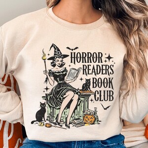 Horror Readers Book Club Sweatshirt Book Witch Bookish Crewneck Spooky Books Merch Bookish Sweatshirt Halloween Crewneck Spooky Reader Merch