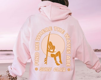 Sudadera con capucha de playa Sudadera de chica de coco Sudadera con capucha al atardecer Estilo inspirado en el océano Sudadera playera Regalos para adolescentes Sudaderas con capucha playeras Sudadera con capucha preppy