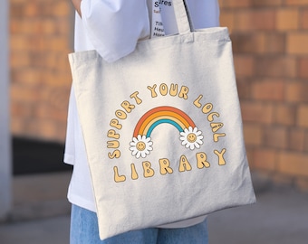 Support Your Local Library Bag Bookish Tote Bag Booktok Retro Tote Bag Reading Tote Bag Literary Tote Bookish Things Tote Bag Aesthetic