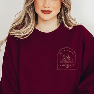 Bookish Crewneck Bookish Sweatshirt Reading Sweatshirt Bibliophile Gifts Bookish Merch Book Sweatshirt Booktok Merch Writer Gifts Book Merch