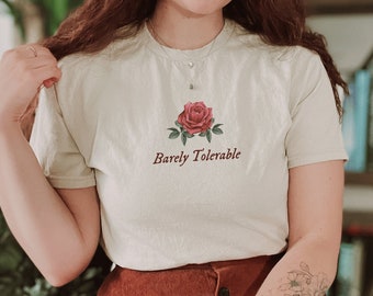Barely Tolerable Jane Austen Shirt Pride and Prejudice Bookish Shirt Light Academia Shirt Jane Austen Gifts Literary Shirt Literature Shirt
