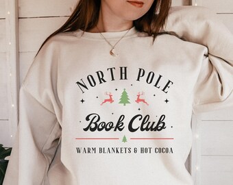 North Pole Book Club Christmas Crewneck Reading Sweatshirt Bookish Sweatshirt Bookish Crewneck Book Merch Christmas Sweatshirt Booktok Merch