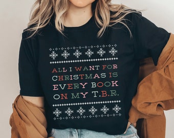 Bookish Shirt Christmas Shirt Book Club Gifts Holiday Shirt Book Merch Reading Shirt Booktok Merch Bibliophile Gifts Bookish Merch