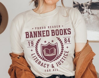 Banned Books Shirt Bookish Shirt Book Club Gifts Read Banned Books Library Shirt Light Academia Shirt Book Merch Bookish Merch Reading Shirt