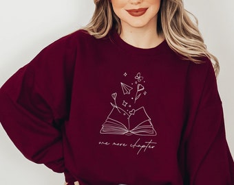 One More Chapter Bookish Crewneck Reading Sweatshirt Booktok Merch Bookish Sweatshirt Librarian Sweatshirt Book Club Gifts Bookish Merch