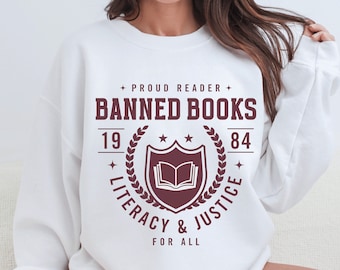 Banned Books Sweatshirt Book Sweatshirt Read Banned Books Bookish Sweatshirt Reading Sweatshirt Literary Sweatshirt Book Club Gifts