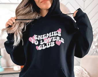 Enemies to Lovers Club Book Hoodie Romance Reader Bookish Hoodie Dark Romance Booktok Merch Bookish Sudadera Smut Books Read Sudadera