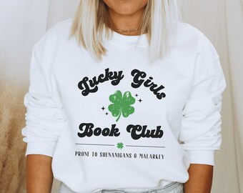 Lucky Girls Book Club Crewneck Bookish Crewneck Lectura Sudadera Libro Merch Bookish Sudadera Bookworm Sudadera Leer Sudadera