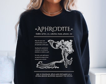 Aphrodite Crewneck Greek Goddess Bookish Sweatshirt Book Merch Dark Academia Clothing Greek Mythology Sweatshirt Book Worm Book Sweatshirt