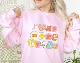 Leer más Libros Sudadera Bookish de cuello redondo Sudadera de biblioteca Sudadera Book Merch Sudadera Bookish Sudadera de lectura Bookish Merch Book Club