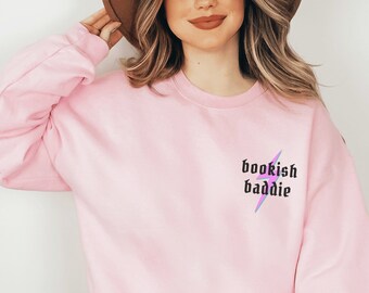 Bookish Baddie Y2K Sweatshirt Bookish Sweatshirt Book Sweatshirt Reading Sweatshirt Books Sweatshirt Booktok 90s Crewneck Book Club Gifts