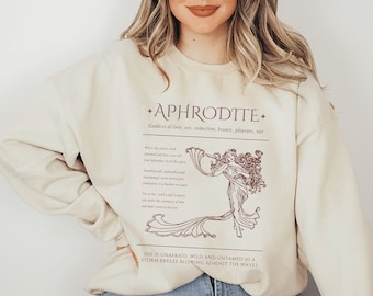 Aphrodite Sweatshirt Greek Goddess Bookish Sweatshirt Book Merch Dark Academia Clothing Greek Mythology Sweatshirt Book Sweatshirt Book Club