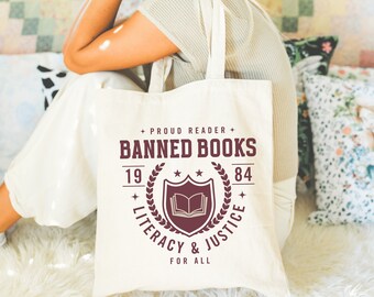 Libros prohibidos Tote Book Club Tote Bag Leer libros prohibidos Bookish Tote Bag Book Tote Bag Reading Tote Bag Library Tote Bag Literary Tote