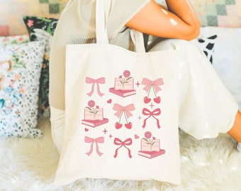 Torba Coquette Bookish Tote Bag, torba biblioteczna, torba na książki romansowe, torba czytelnicza romansów, torba na książki, torba biblioteczna romansów, torba do czytania