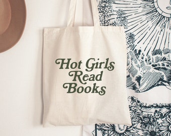 Hot Girls Read Books Bookish Tote Bag Reading Tote Bag Book Club Tote Bag Library Tote Bag Library Bag Book Tote Bag Literary Tote Bag