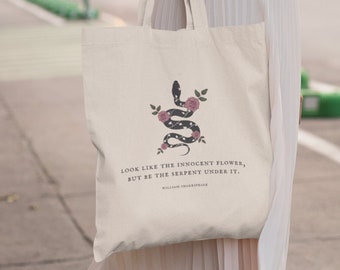 Shakespeare Literary Tote Bookish Tote Bag Poeta Tote Bag Lectura Tote Bag Biblioteca Bolsa Tote Bolsa Estética Moda Tote Bag Booktok