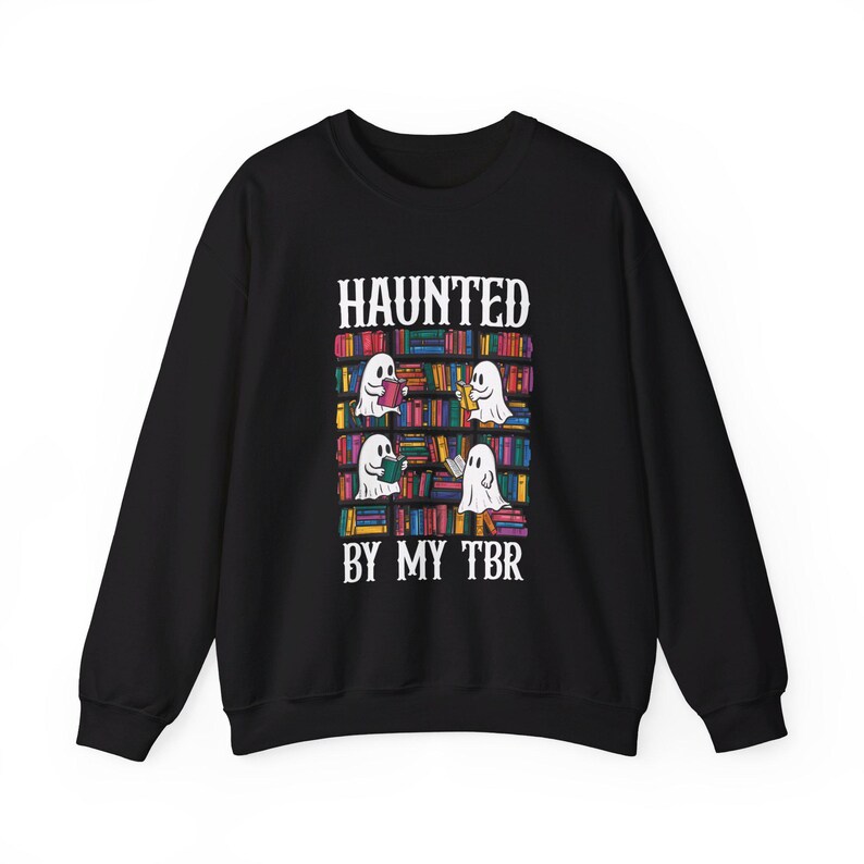 Haunted By My TBR Bookish Sweatshirt Spooky Readers Sweatshirt Book Sweatshirt Spooky Books Merch Halloween Crewneck Bookish Crewneck image 7