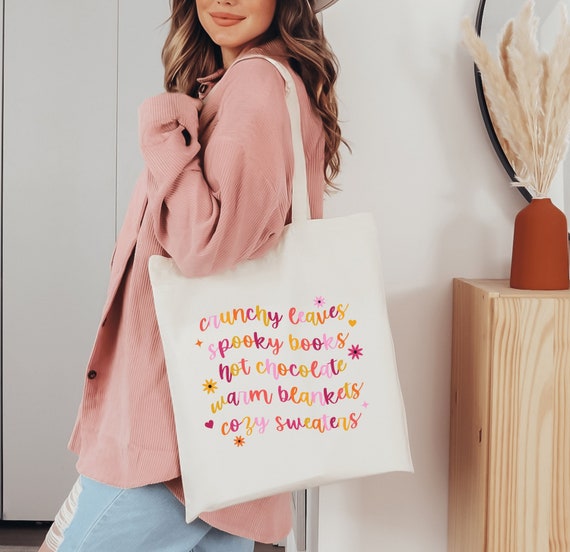 Fall Vibes Bookish Tote Bag Fall Tote Bag Library Tote Bag Bookish Merch Book Tote Bag Book Club Gifts Booktok Merch Bibliophile Gifts