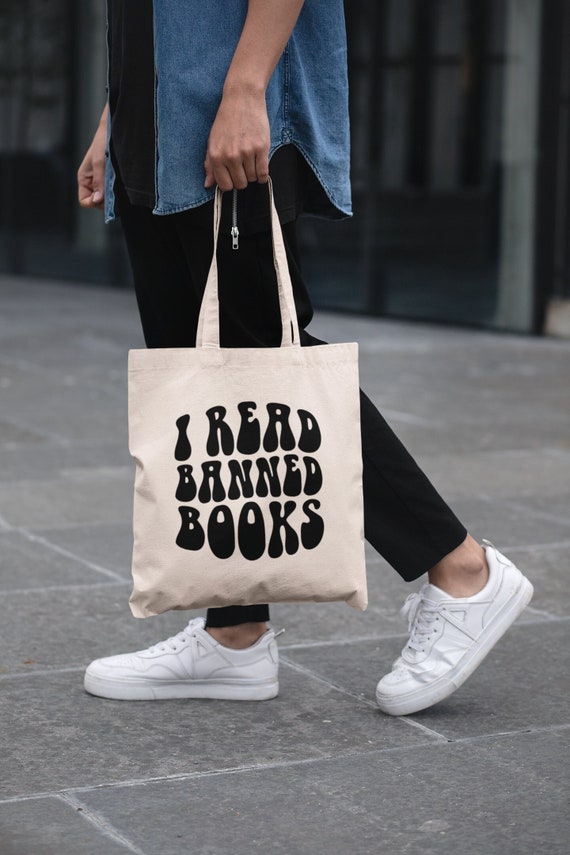 I Read Banned Books Library Bag Bookish Tote Bag Reading Tote | Etsy