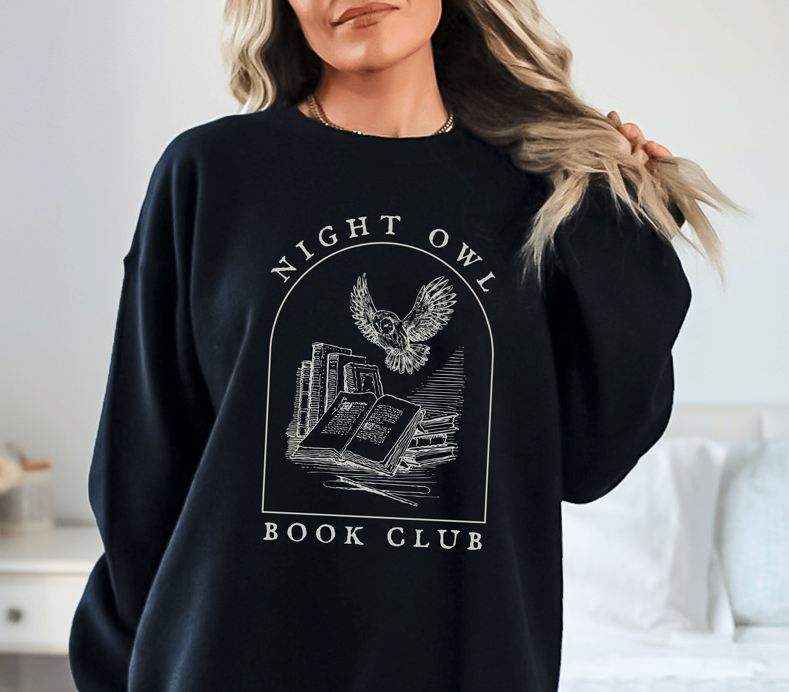 Night Owl Book Club Bookish Sweatshirt Book Sweatshirt Reading Sweatshirt Book Lover Sweatshirt Lite