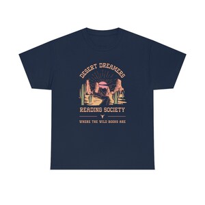 Bookish Shirt Desert Shirt Reading Shirt Western Shirt Book Club Gifts Bookish Gifts Booktok Merch Bibliophile Gifts Bookish Merch Navy
